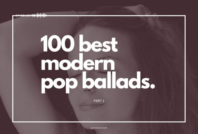 100 best modern pop ballads with woman on the background