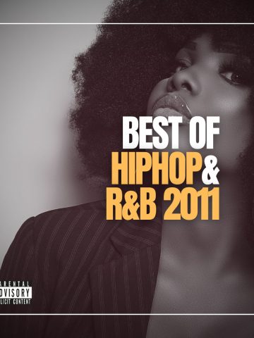 Beautiful dark woman looking up with the text best of hip hop & R&B 2011.