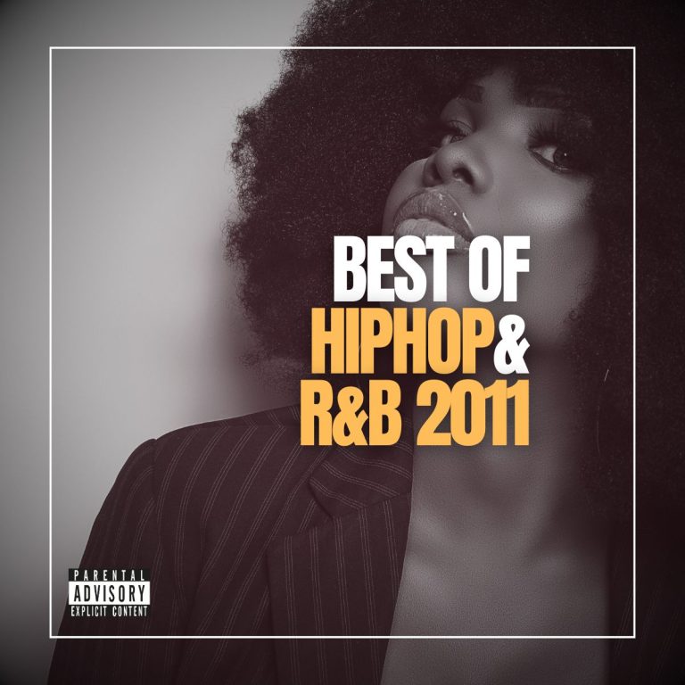 Beautiful dark woman looking up with the text best of hip hop & R&B 2011.