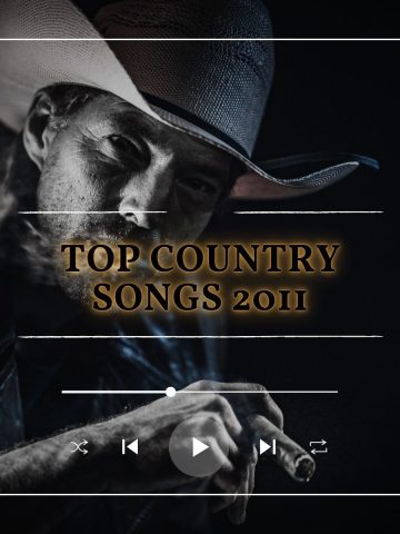 Cowboy holding a cigar with the text top country songs 2011.