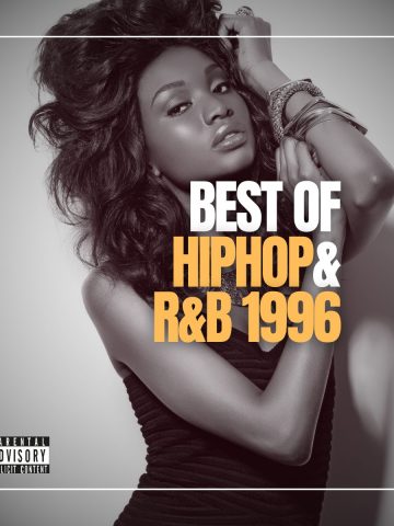 Beautiful dark woman with her head leaning back and hand in her hair with the words best of hip-hop & R&B 1996.