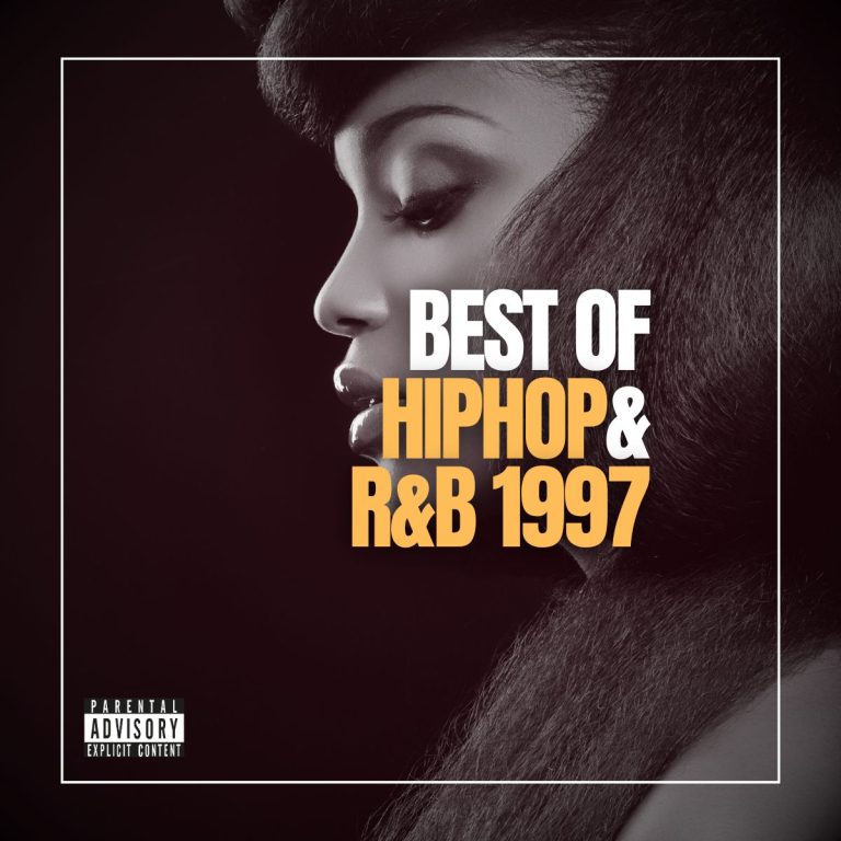 Beautiful dark woman with beautiful makeup looking down and the words best of hip-hop & R&B 1997.